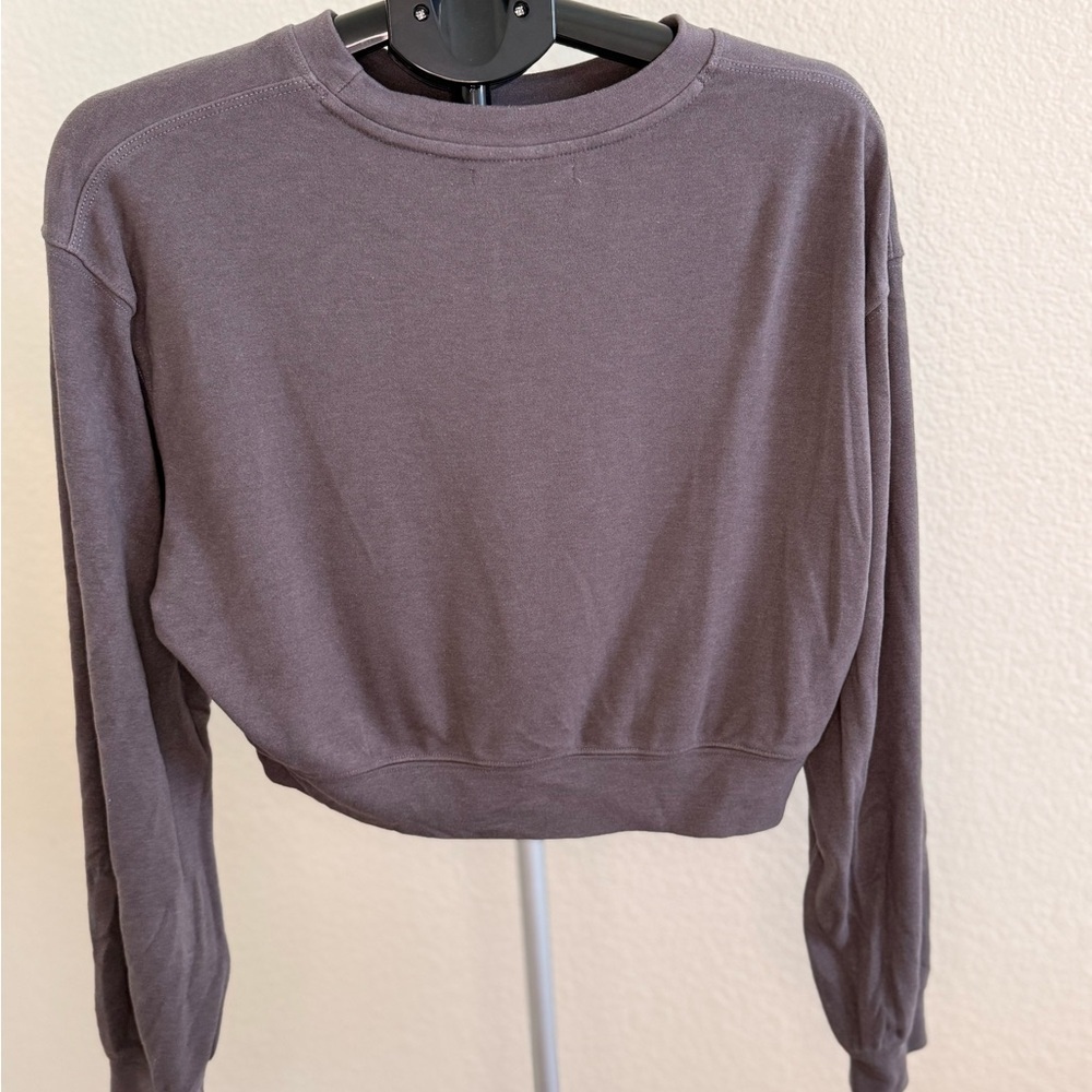 Women's Gray Crop Top - Picture 2 of 3